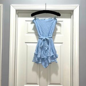 Strapless tiered romper